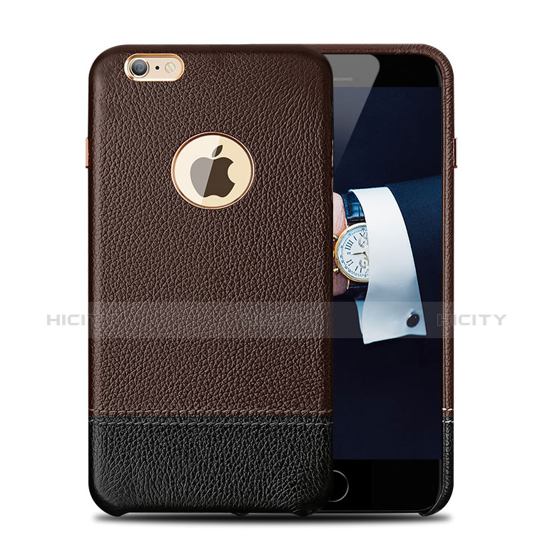 Coque Luxe Cuir Housse pour Apple iPhone 6S Plus Marron Plus