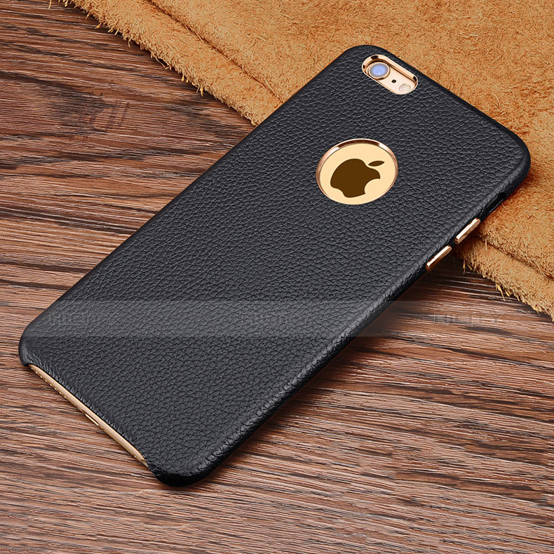 Coque Luxe Cuir Housse pour Apple iPhone 6S Plus Noir Plus