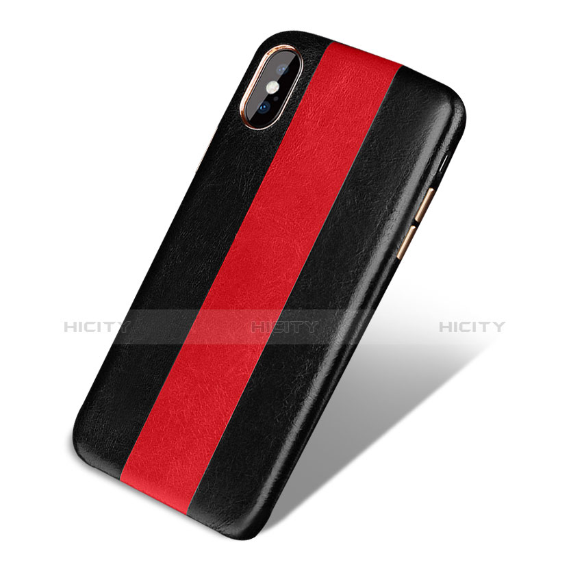 Coque Luxe Cuir Housse pour Apple iPhone X Rouge Plus