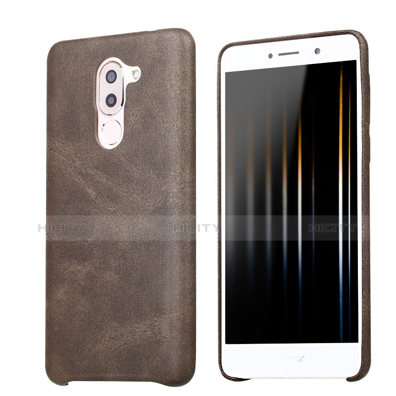 Coque Luxe Cuir Housse pour Huawei GR5 (2017) Marron Plus