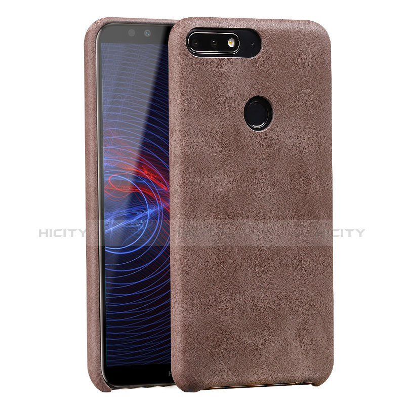 Coque Luxe Cuir Housse pour Huawei Honor 7C Marron Plus