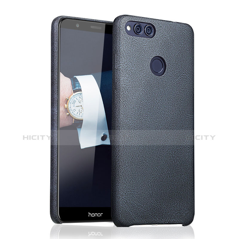 Coque Luxe Cuir Housse pour Huawei Honor 7X Bleu Plus