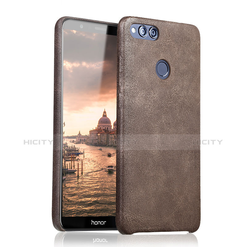 Coque Luxe Cuir Housse pour Huawei Honor 7X Marron Plus