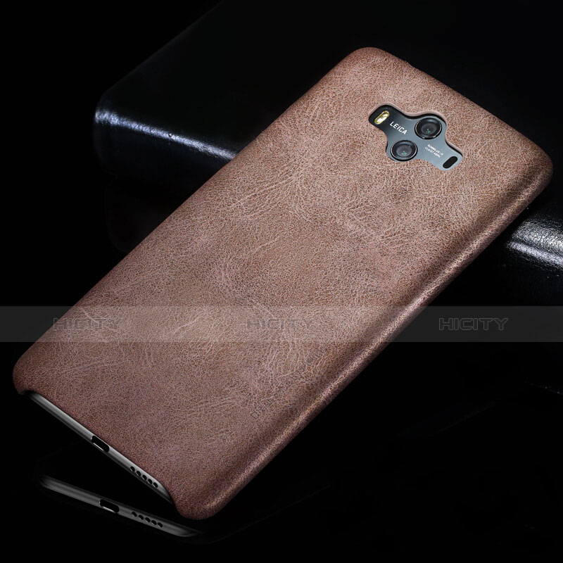 Coque Luxe Cuir Housse pour Huawei Mate 10 Marron Plus