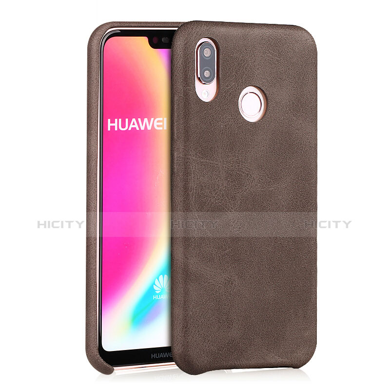 Coque Luxe Cuir Housse pour Huawei Nova 3e Marron Plus