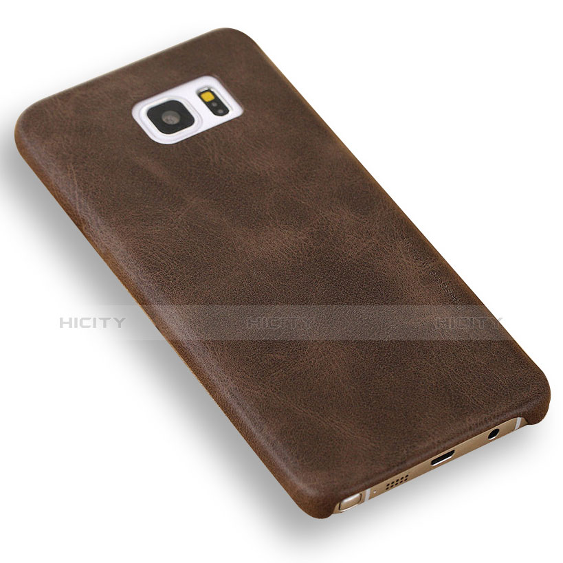 Coque Luxe Cuir Housse pour Samsung Galaxy Note 5 N9200 N920 N920F Marron Plus