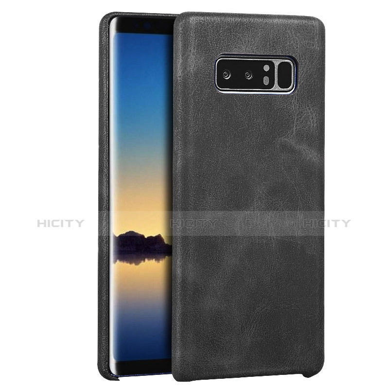 Coque Luxe Cuir Housse pour Samsung Galaxy Note 8 Noir Plus