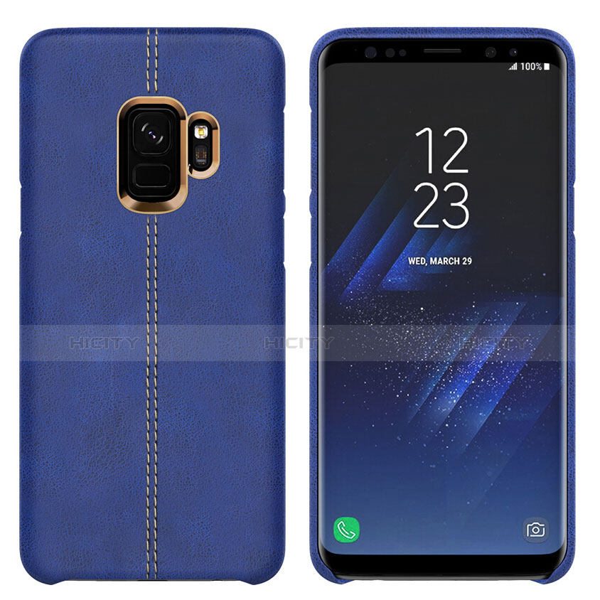 Coque Luxe Cuir Housse pour Samsung Galaxy S9 Bleu Plus