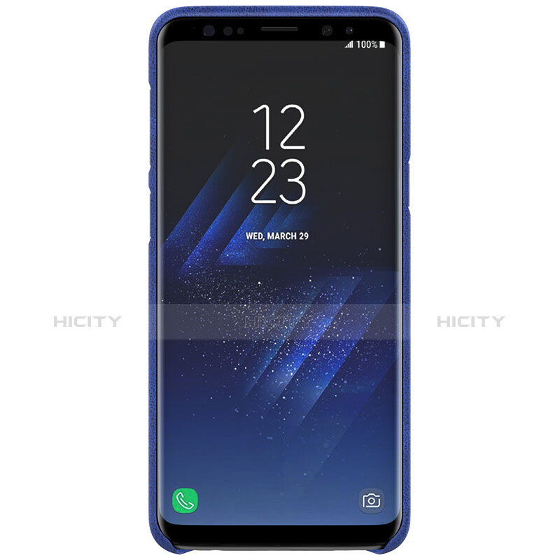 Coque Luxe Cuir Housse pour Samsung Galaxy S9 Plus Bleu Plus