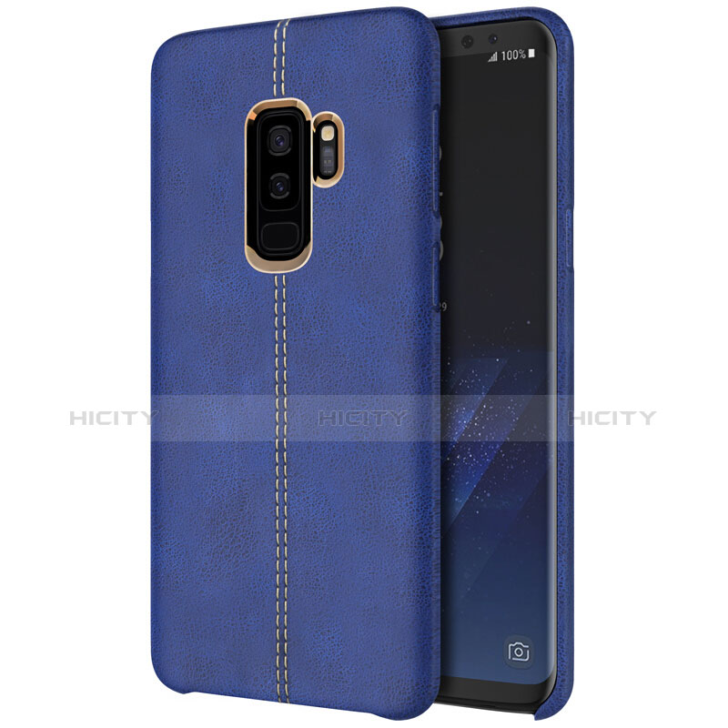 Coque Luxe Cuir Housse pour Samsung Galaxy S9 Plus Bleu Plus