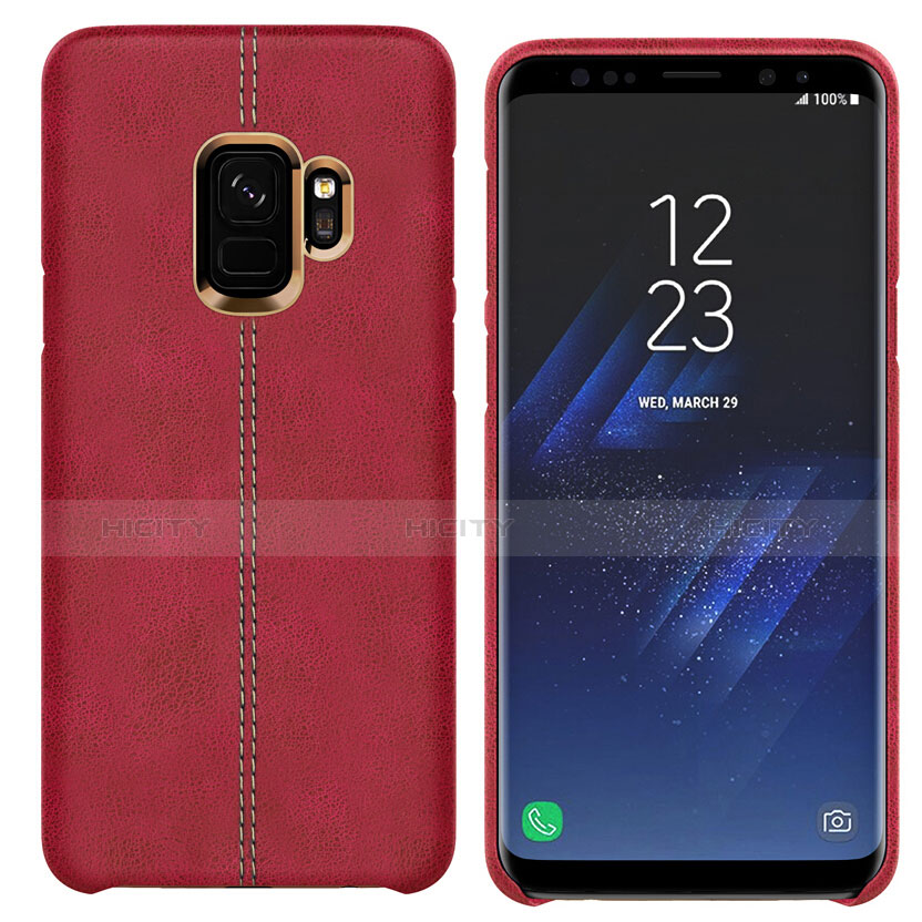 Coque Luxe Cuir Housse pour Samsung Galaxy S9 Rouge Plus