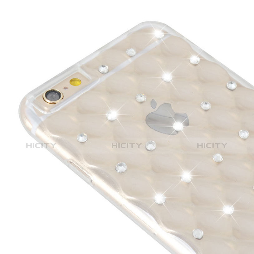 Coque Luxe Strass Bling Diamant Transparente Souple pour Apple iPhone 6 Plus Clair Plus