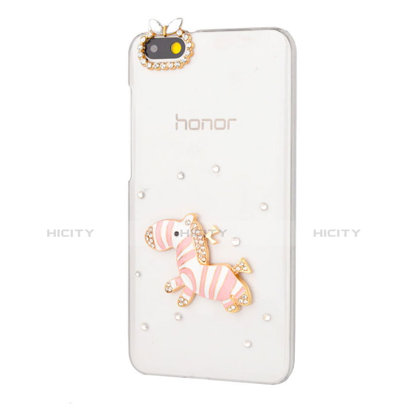 Coque Luxe Strass Diamant Bling Zebre pour Huawei Honor 4X Rose Plus