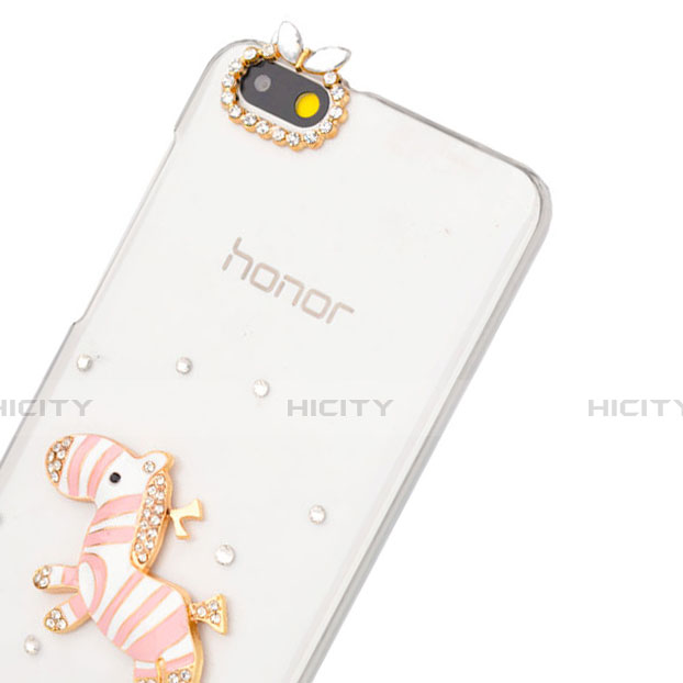 Coque Luxe Strass Diamant Bling Zebre pour Huawei Honor 4X Rose Plus