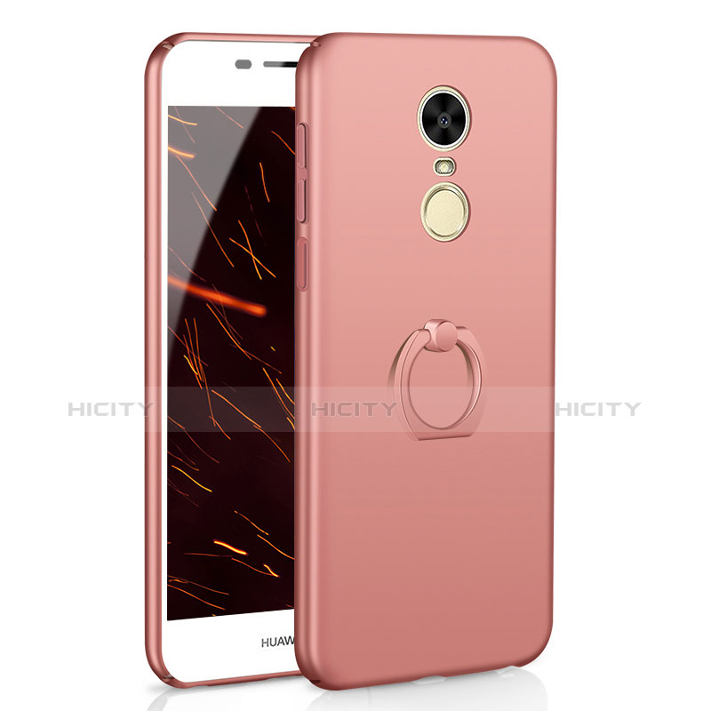 Coque Plastique Housse Etui Rigide Mat avec Support Bague Anneau A01 pour Huawei Enjoy 6 Or Rose Plus