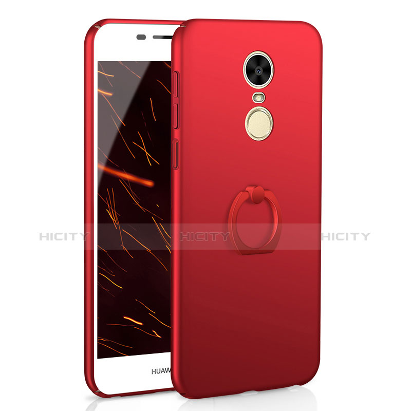 Coque Plastique Housse Etui Rigide Mat avec Support Bague Anneau A01 pour Huawei Enjoy 6 Rouge Plus