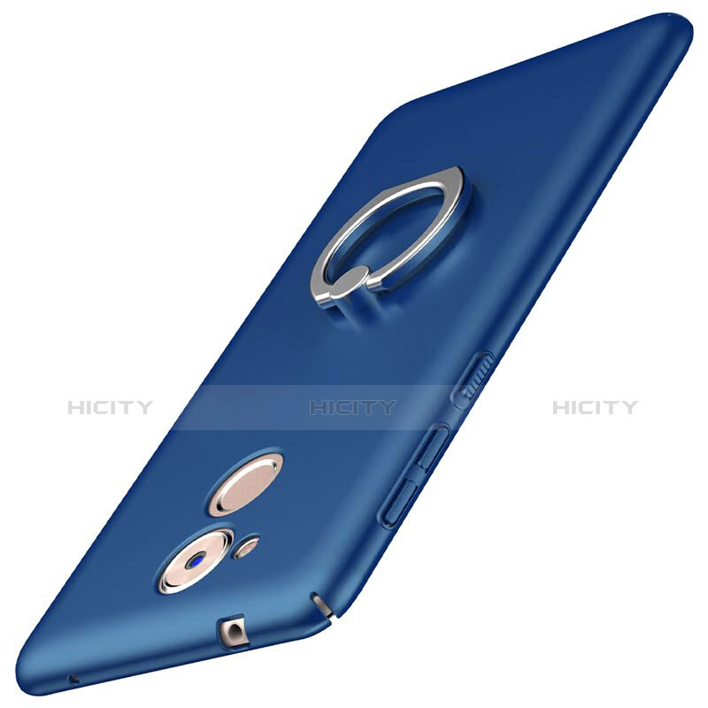 Coque Plastique Housse Etui Rigide Mat avec Support Bague Anneau A01 pour Huawei Enjoy 6S Bleu Plus