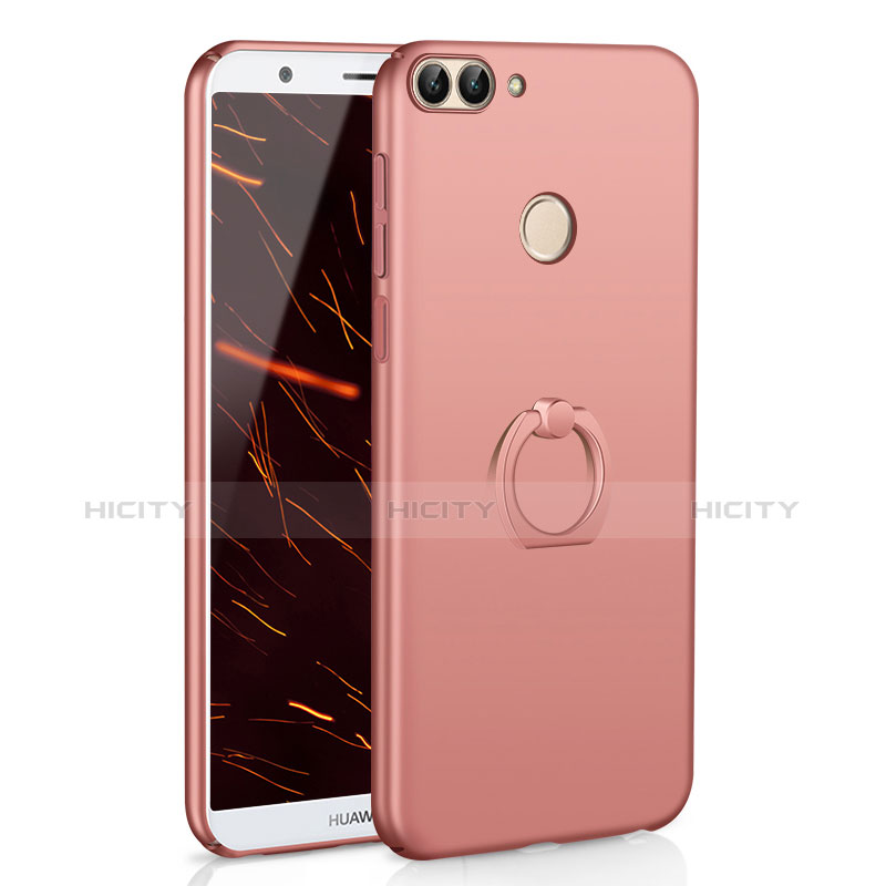 Coque Plastique Housse Etui Rigide Mat avec Support Bague Anneau A01 pour Huawei Enjoy 7S Or Rose Plus