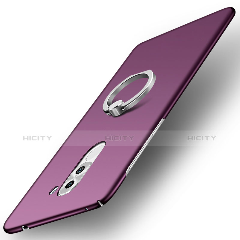 Coque Plastique Housse Etui Rigide Mat avec Support Bague Anneau A01 pour Huawei GR5 (2017) Violet Plus