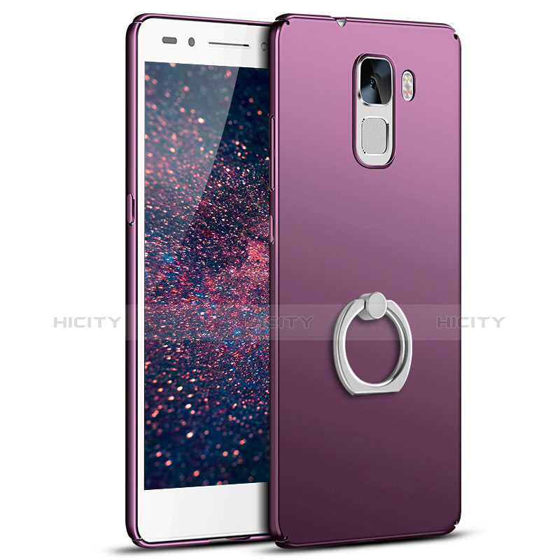 Coque Plastique Housse Etui Rigide Mat avec Support Bague Anneau A01 pour Huawei Honor 7 Dual SIM Violet Plus