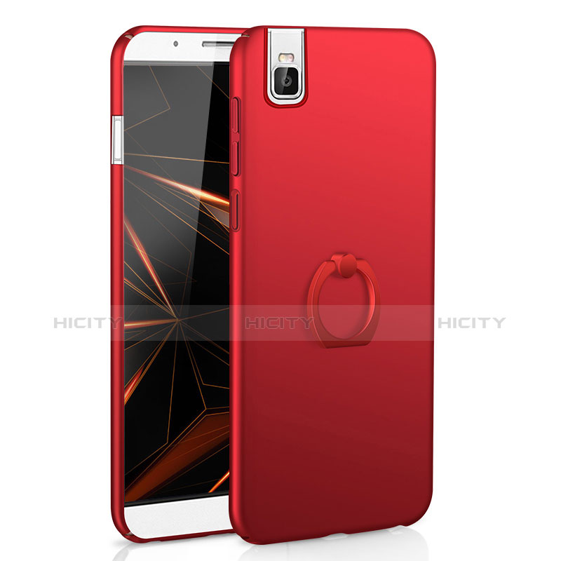 Coque Plastique Housse Etui Rigide Mat avec Support Bague Anneau A01 pour Huawei Honor 7i shot X Rouge Plus