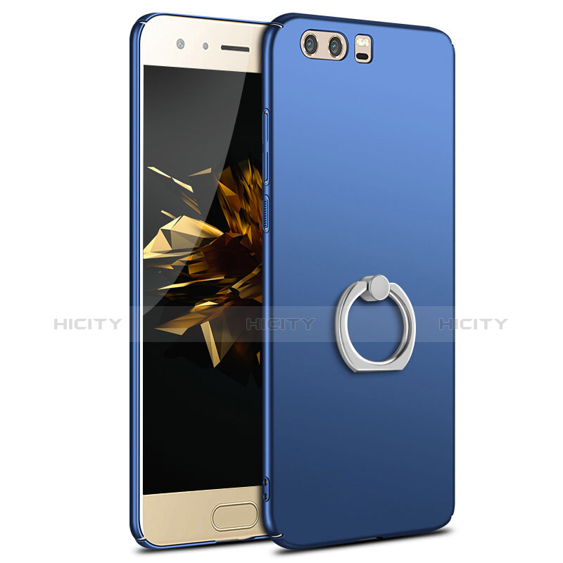 Coque Plastique Housse Etui Rigide Mat avec Support Bague Anneau A01 pour Huawei Honor 9 Bleu Plus