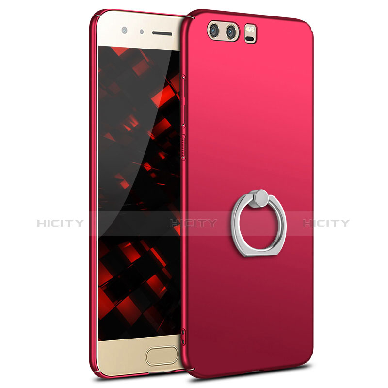 Coque Plastique Housse Etui Rigide Mat avec Support Bague Anneau A01 pour Huawei Honor 9 Premium Rouge Plus