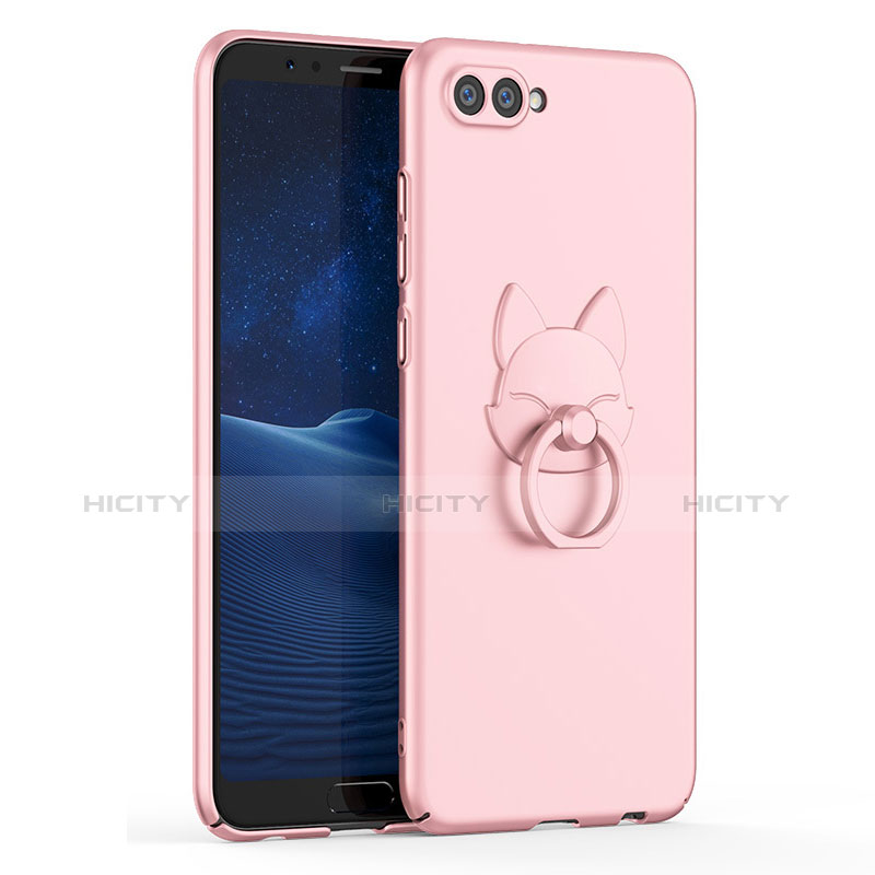 Coque Plastique Housse Etui Rigide Mat avec Support Bague Anneau A01 pour Huawei Honor V10 Or Rose Plus