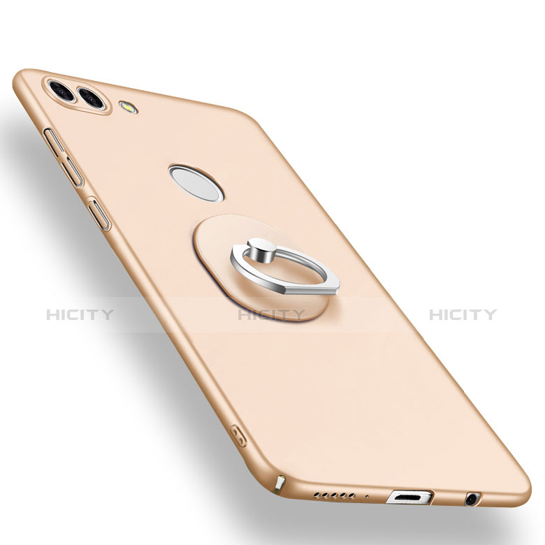 Coque Plastique Housse Etui Rigide Mat avec Support Bague Anneau A01 pour Huawei Y9 (2018) Or Plus