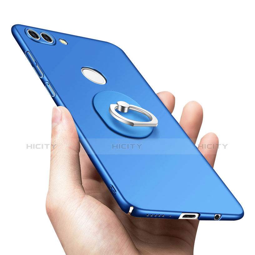 Coque Plastique Housse Etui Rigide Mat avec Support Bague Anneau A01 pour Huawei Y9 (2018) Plus