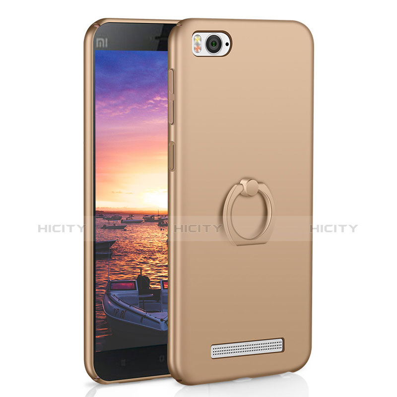 Coque Plastique Housse Etui Rigide Mat avec Support Bague Anneau A01 pour Xiaomi Mi 4C Or Plus