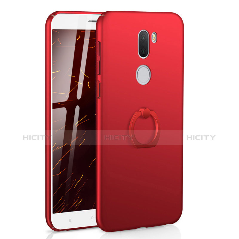 Coque Plastique Housse Etui Rigide Mat avec Support Bague Anneau A01 pour Xiaomi Mi 5S Plus Rouge Plus