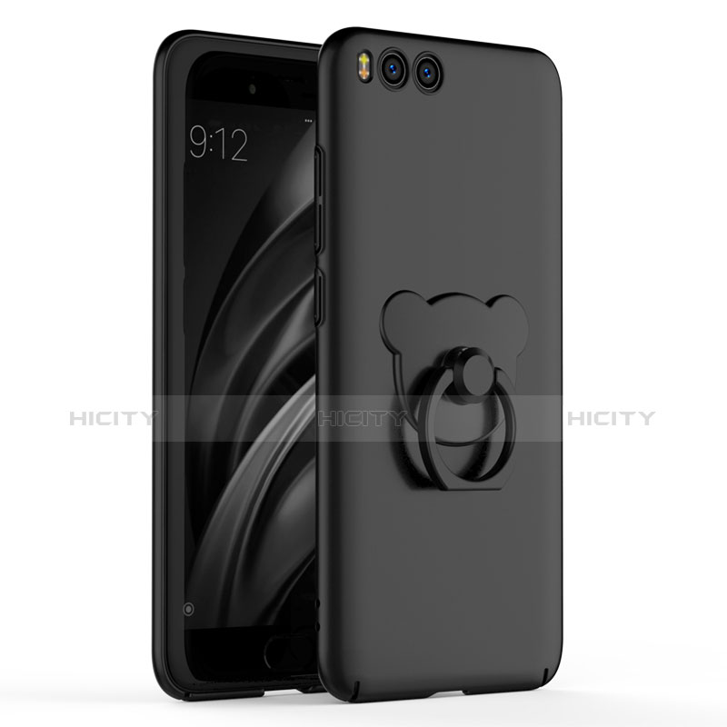 Coque Plastique Housse Etui Rigide Mat avec Support Bague Anneau A01 pour Xiaomi Mi 6 Noir Plus