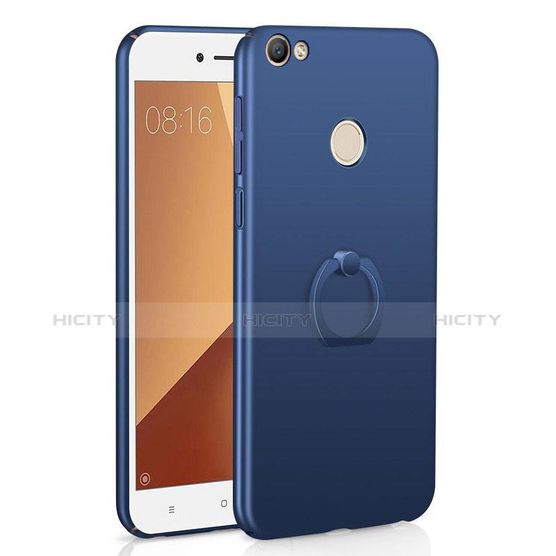 Coque Plastique Housse Etui Rigide Mat avec Support Bague Anneau A01 pour Xiaomi Redmi Note 5A High Edition Bleu Plus