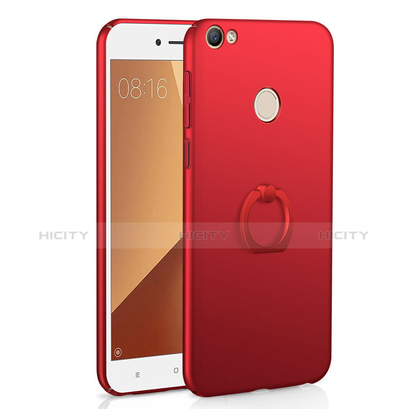 Coque Plastique Housse Etui Rigide Mat avec Support Bague Anneau A01 pour Xiaomi Redmi Note 5A Prime Rouge Plus