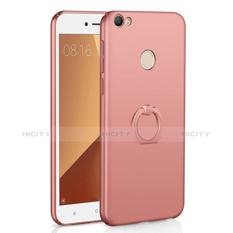 Coque Plastique Housse Etui Rigide Mat avec Support Bague Anneau A01 pour Xiaomi Redmi Y1 Or Rose Plus