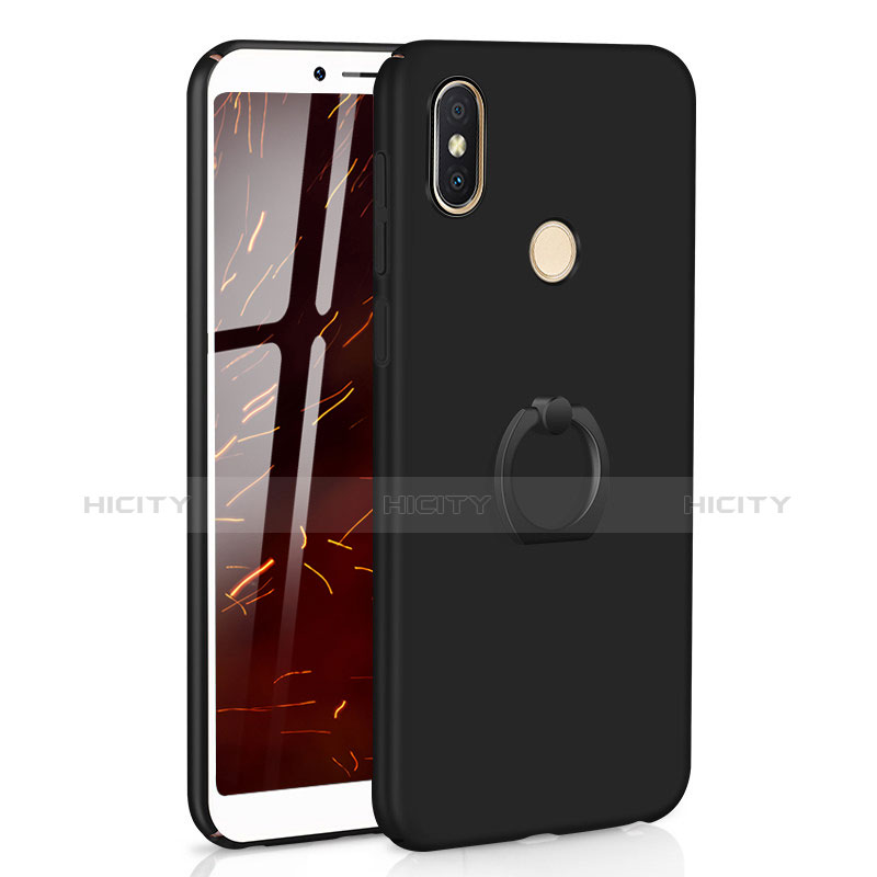 Coque Plastique Housse Etui Rigide Mat avec Support Bague Anneau A01 pour Xiaomi Redmi Y2 Noir Plus