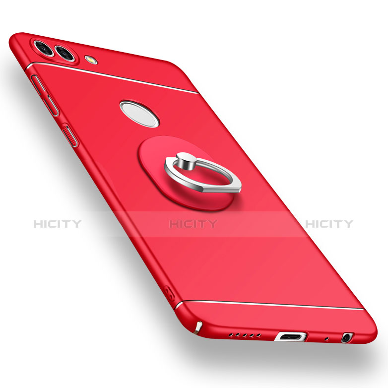 Coque Plastique Housse Etui Rigide Mat avec Support Bague Anneau A02 pour Huawei Enjoy 7S Rouge Plus