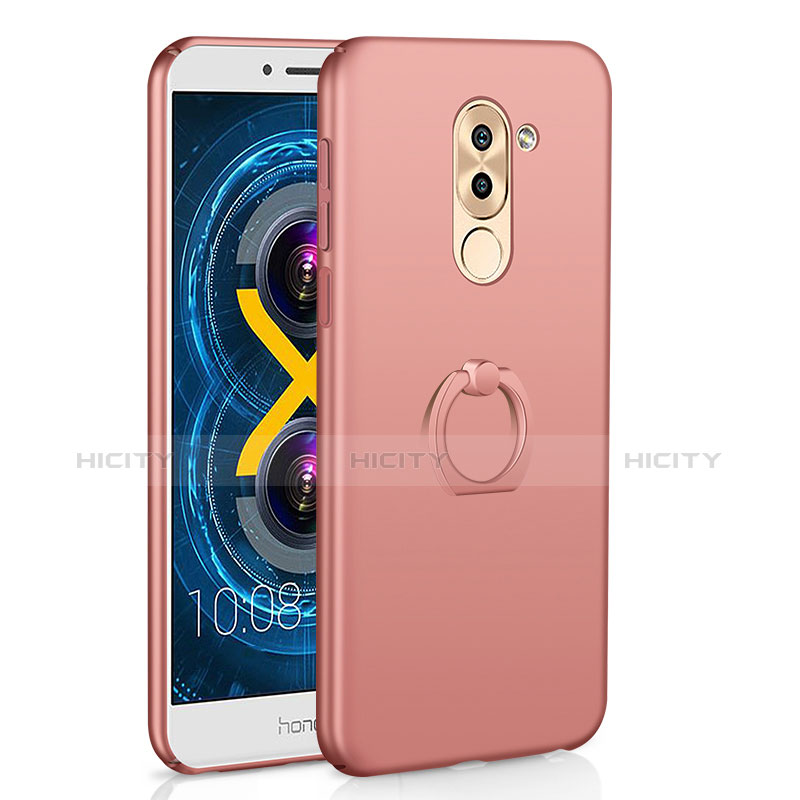 Coque Plastique Housse Etui Rigide Mat avec Support Bague Anneau A02 pour Huawei GR5 (2017) Or Rose Plus