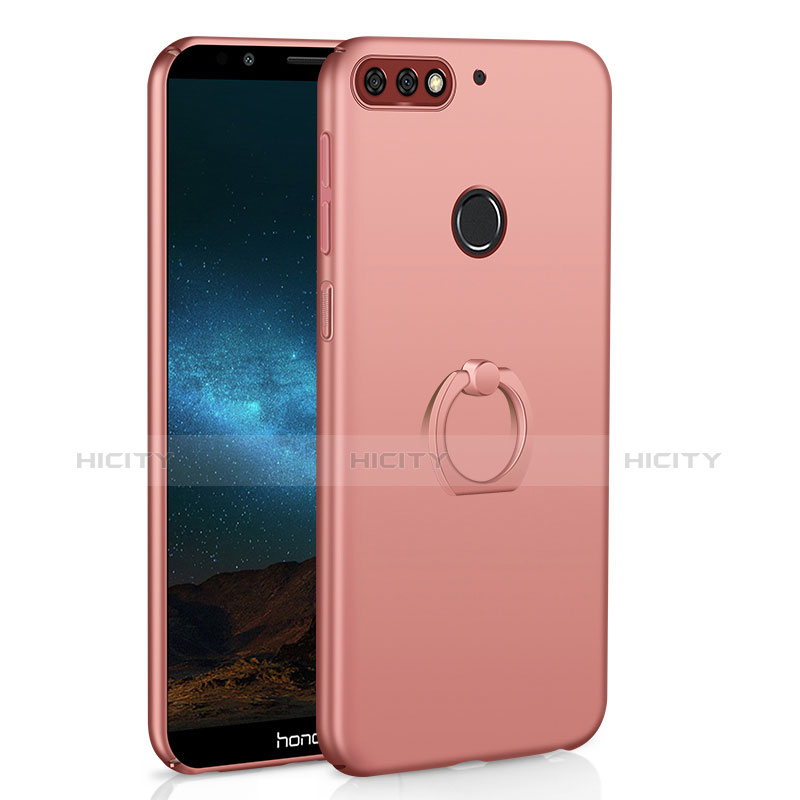 Coque Plastique Housse Etui Rigide Mat avec Support Bague Anneau A03 pour Huawei Enjoy 8 Or Rose Plus