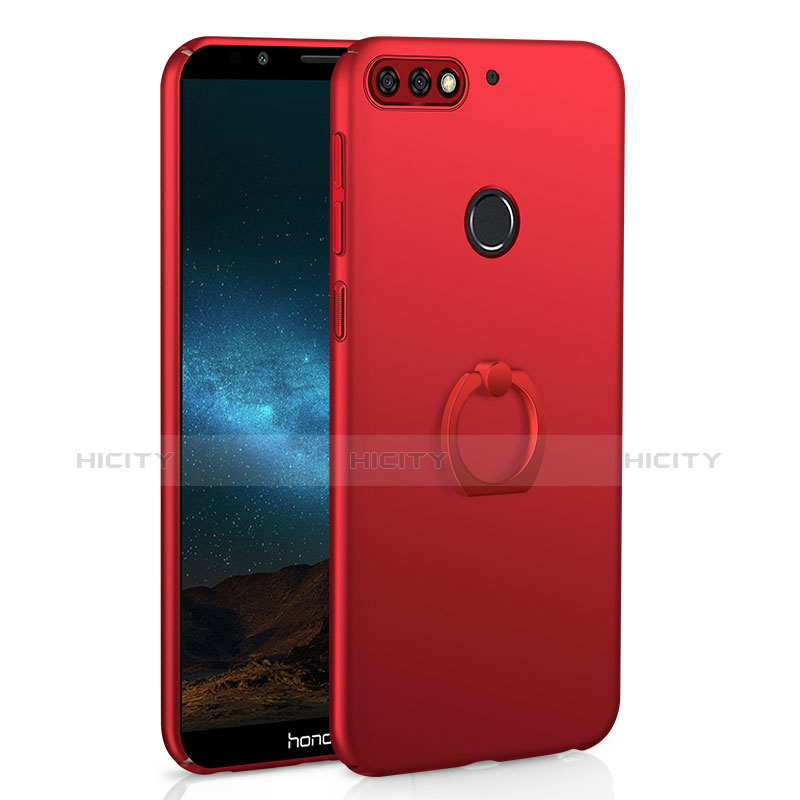 Coque Plastique Housse Etui Rigide Mat avec Support Bague Anneau A03 pour Huawei Enjoy 8 Rouge Plus