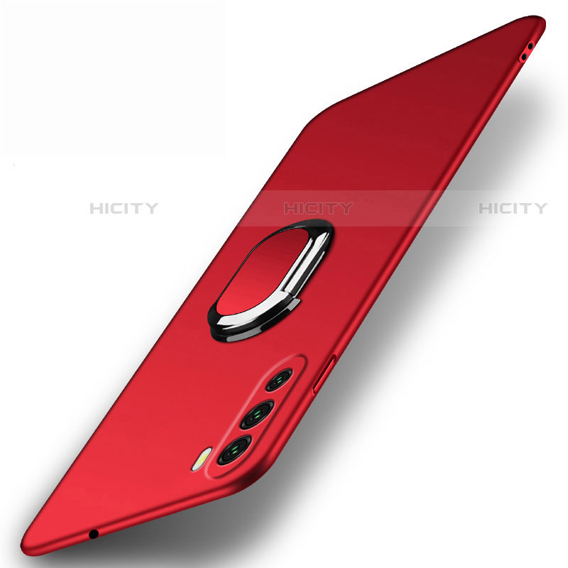 Coque Plastique Housse Etui Rigide Mat avec Support Bague Anneau Aimante Magnetique A01 pour Huawei Mate 40 Lite 5G Rouge Plus