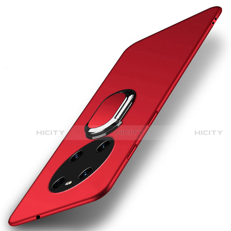 Coque Plastique Housse Etui Rigide Mat avec Support Bague Anneau Aimante Magnetique A01 pour Huawei Mate 40 Rouge Plus