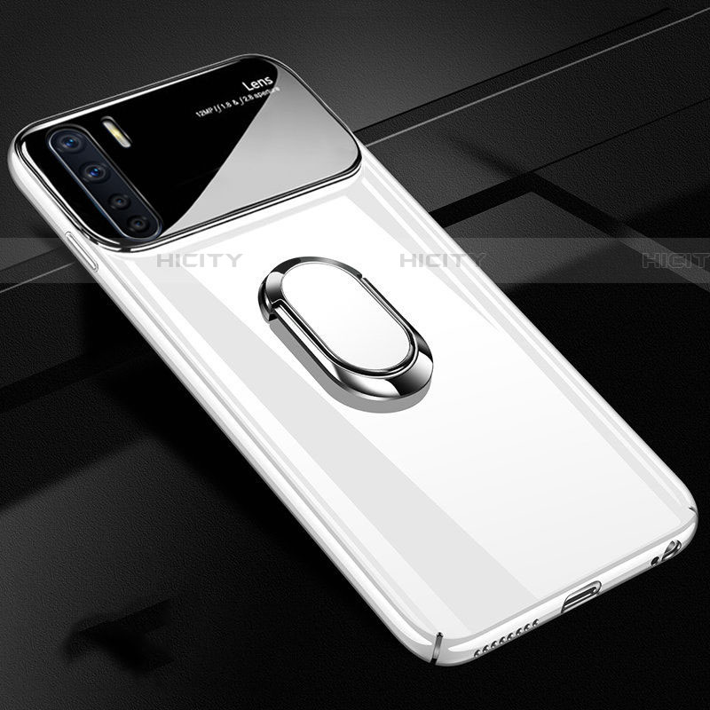 Coque Plastique Housse Etui Rigide Mat avec Support Bague Anneau Aimante Magnetique A01 pour Oppo A91 Blanc Plus