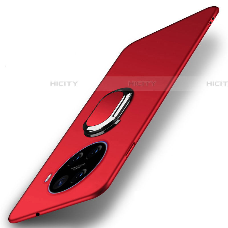 Coque Plastique Housse Etui Rigide Mat avec Support Bague Anneau Aimante Magnetique A01 pour Oppo Ace2 Rouge Plus