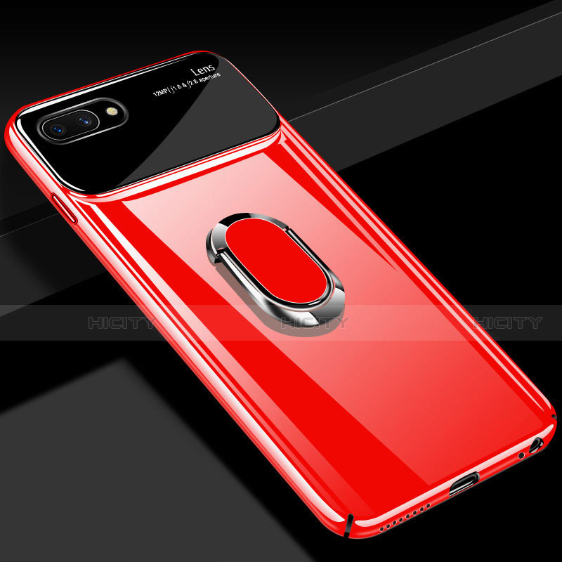 Coque Plastique Housse Etui Rigide Mat avec Support Bague Anneau Aimante Magnetique A01 pour Oppo AX5 Rouge Plus