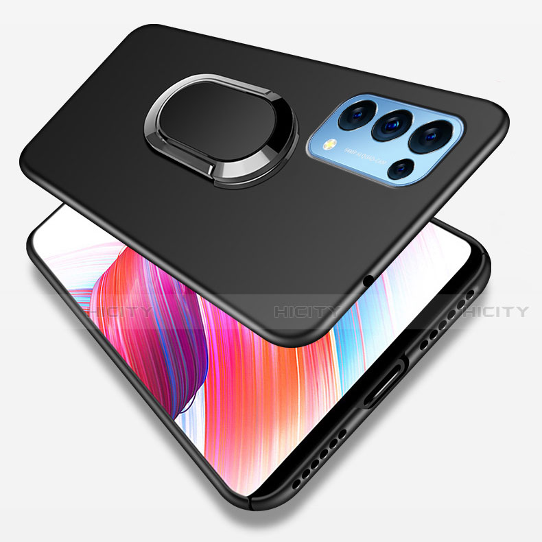 Coque Plastique Housse Etui Rigide Mat avec Support Bague Anneau Aimante Magnetique A01 pour Oppo Reno5 Pro 5G Plus