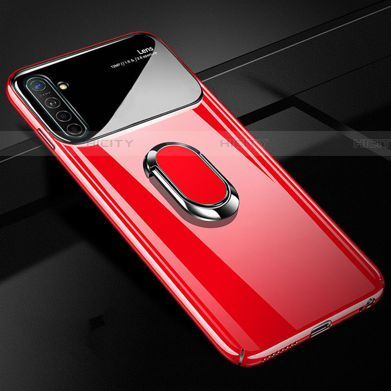 Coque Plastique Housse Etui Rigide Mat avec Support Bague Anneau Aimante Magnetique A01 pour Realme X50 Pro 5G Rouge Plus