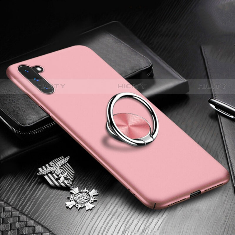 Coque Plastique Housse Etui Rigide Mat avec Support Bague Anneau Aimante Magnetique A01 pour Samsung Galaxy Note 10 5G Or Rose Plus