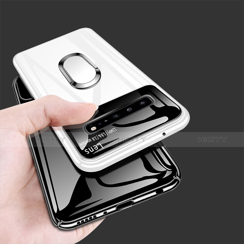 Coque Plastique Housse Etui Rigide Mat avec Support Bague Anneau Aimante Magnetique A01 pour Samsung Galaxy S10 5G SM-G977B Plus